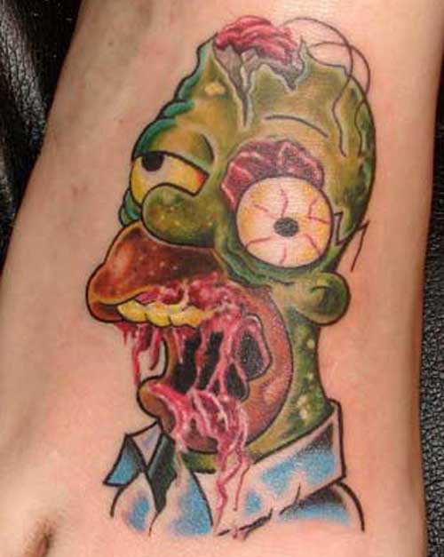 zombie tattoo. Zombie Homer Tattoo