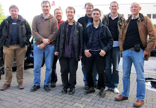 Essen Spiel 2010 - Day 4 The team just before we head home - Rob, Phil, Simon, Ian, Daniel, Paul, Ben and me