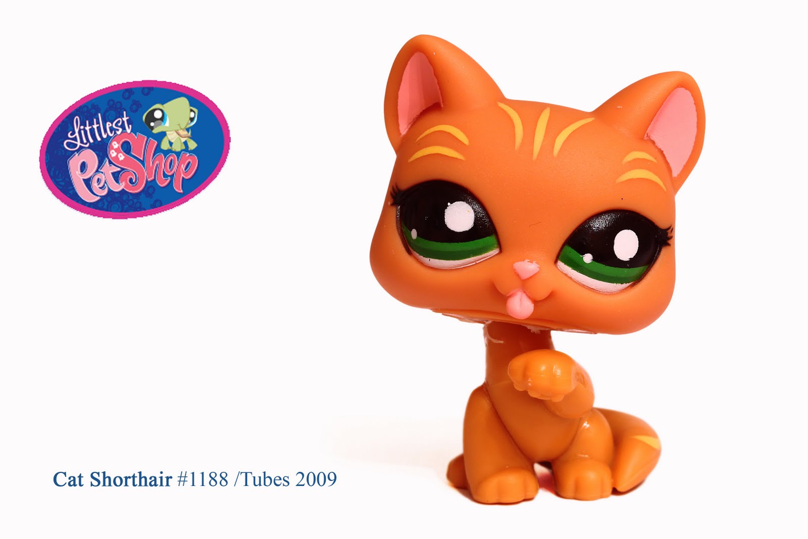 LPS LITTLEST PET SHOP 2009 Brown Striped Shorthair Tabby Cat 1188 licking VGC eBay