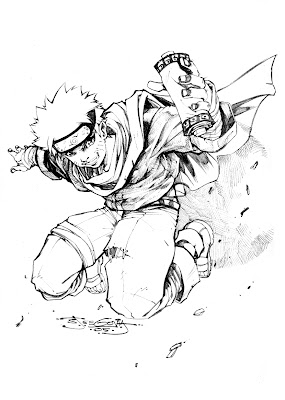 Anime Wallpaper: naruto uzumaki in black and white