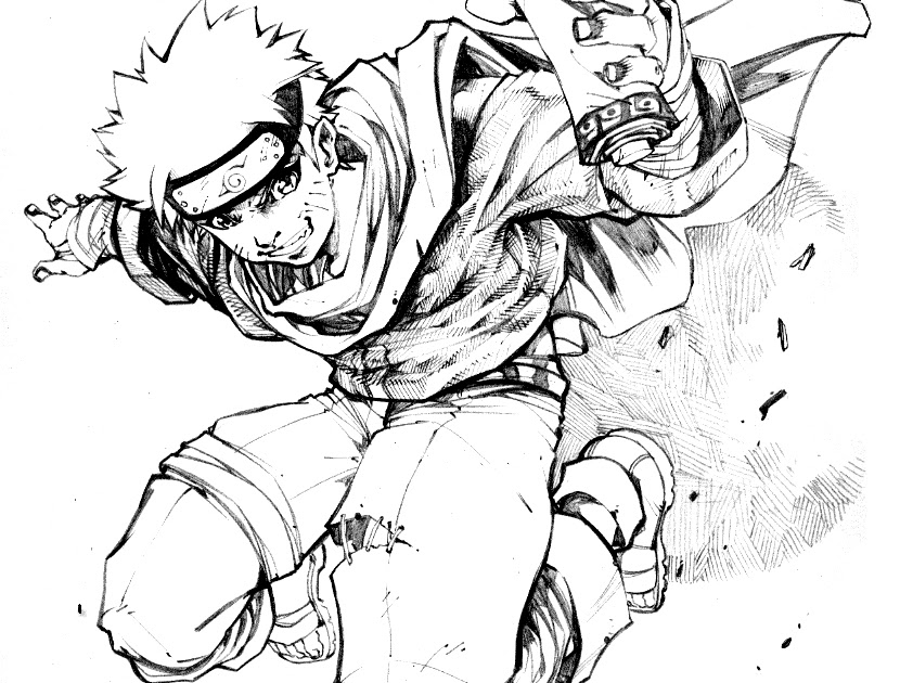 Anime Wallpaper: naruto uzumaki in black and white