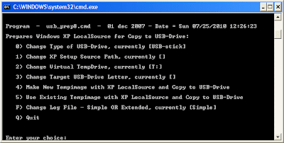 Menu untuk mengcopy file installasi Windows XP ke Flashdisk - Image by MeNDHo.com