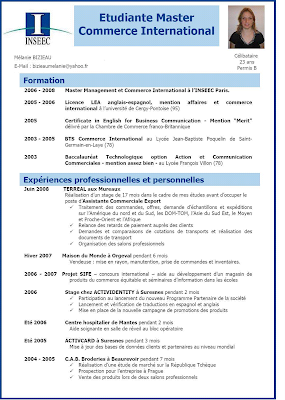 modele cv import export