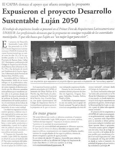 Exposición del Proyecto Luján 2050 en el Foro UNASUR