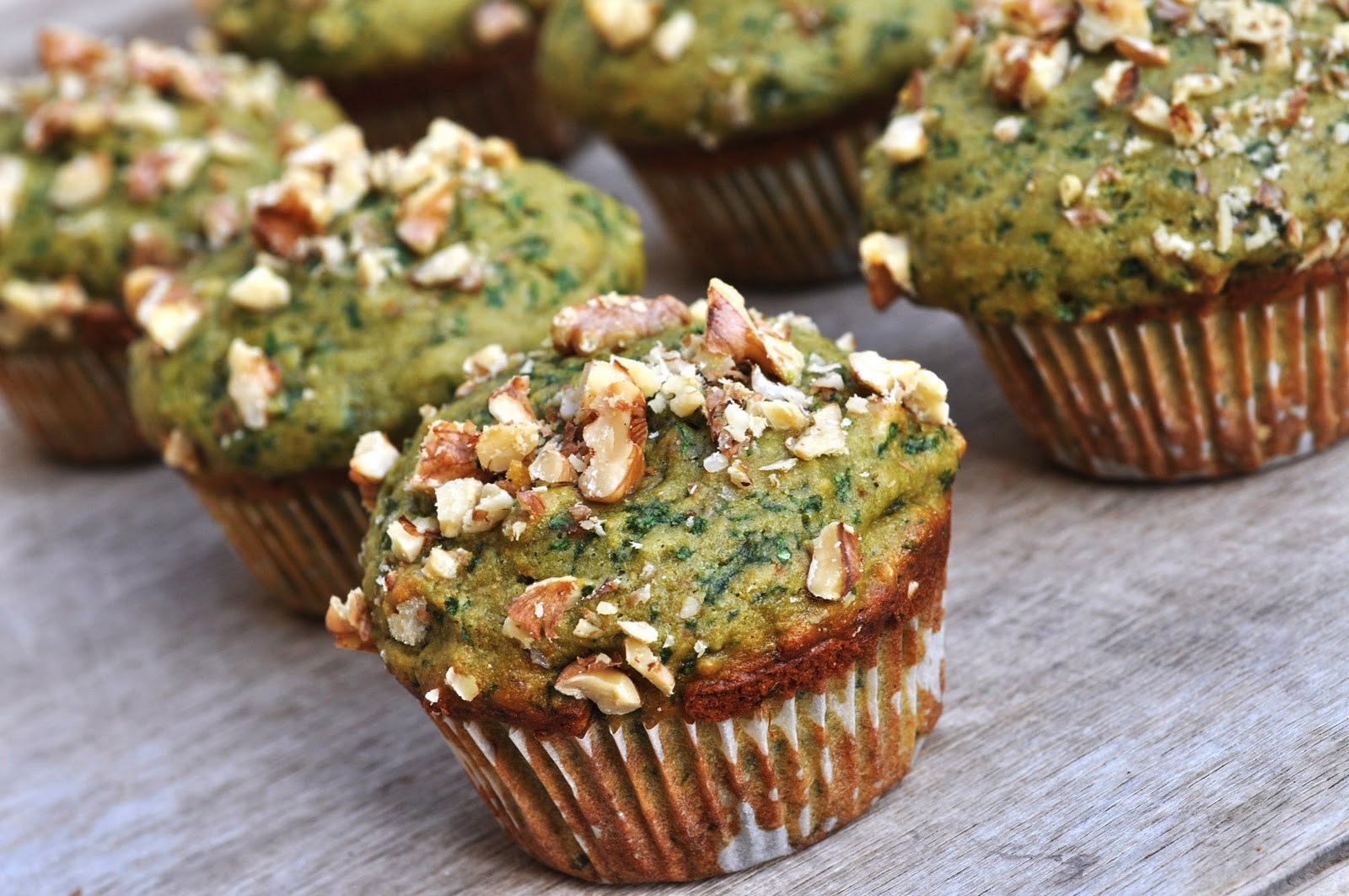 Anja's Food 4 Thought Spinach Banana Muffins