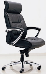 High back leather armchair