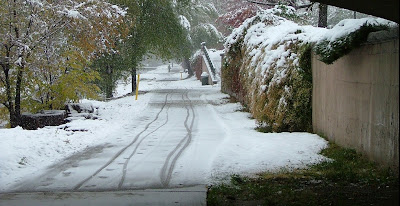 Image of snowy bike path