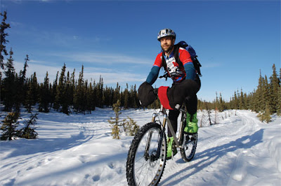 Image of bicyclist in Alaska