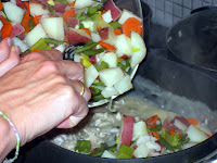 Combining vegetables and meat