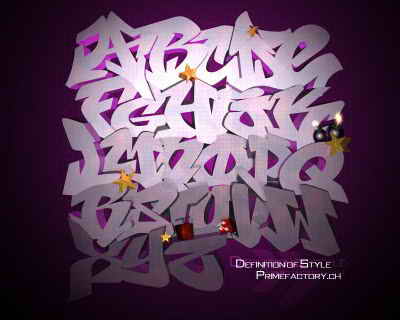 3d New Graffiti Art Alphabet Letters Purple Style New Graffiti Art