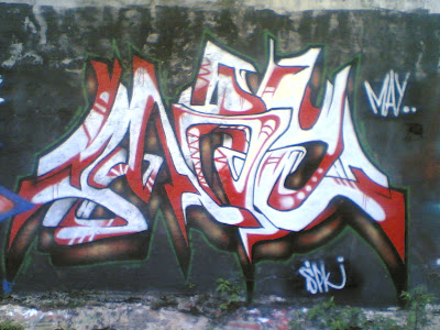 Red and White Graffiti Alphabet  