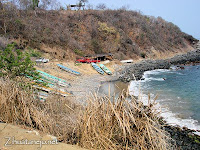 fishing pangas on the beach