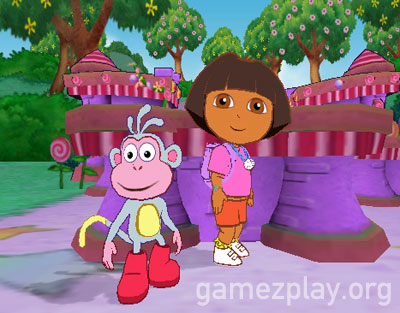 Dora Coloring Sheets on Dora The Explorer  Dora   S Big Birthday Adventure Wii Ps2 Ds With