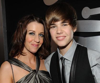justin bieber when he was a baby with his mom. his mom after he refused