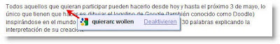 Ein Screenshot zeigt einen spanischen Text mit einem PopUp darüber, das ein Wort ins Deutsche übersetzt.