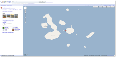 Ein Screenshot von Google Maps mit einer Karte der Galapagos Inseln