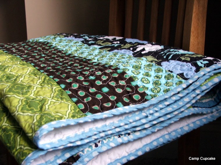 Camp Cupcake Daddy DIY bed and a little quilt