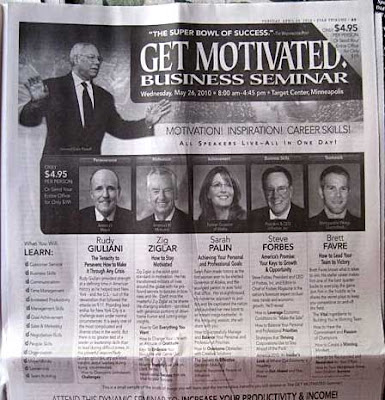 Top half of a Get Motivated Seminar ad