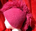 Magenta knitted mohawk hat