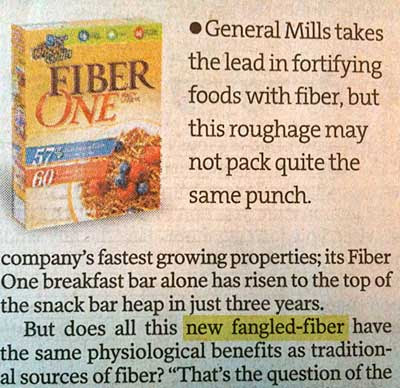 Star Tribune article refers to new fangled-fiber instead of new-fangled fiber