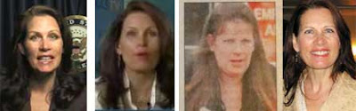 Four headshots of women who could be Michele Bachmann