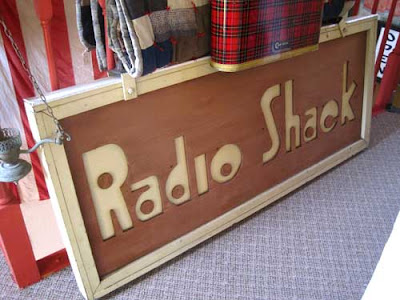Wooden Radio Shack sign