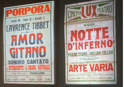 Two Italian cinema posters with wood type