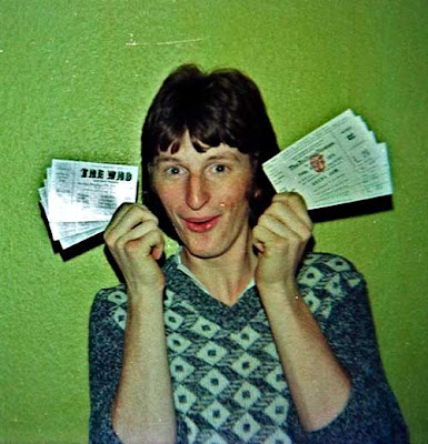 Teenaged Billy Bragg in 1976 with concert tickets
