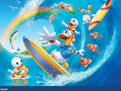 Donald Duck Surfing