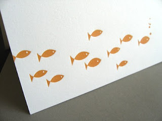 dozi design 'fishies' letterpress card | simple pretty