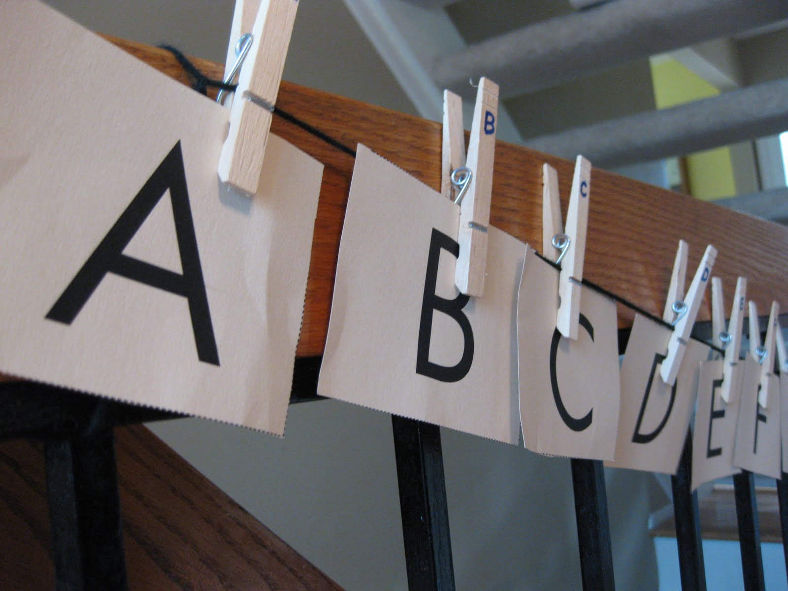 teach mama abc cards and clothespin match