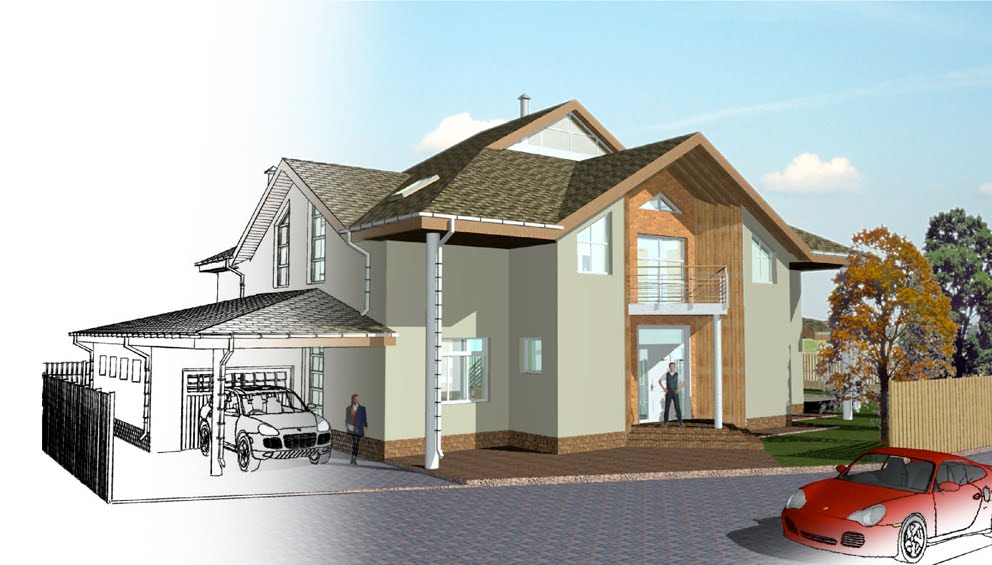 2010 июнь / индивидуальный жилой дом / г. Минск / п. "Радужный", уч-к 14, кв-л 11 / эскиз