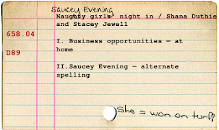 Catalog card for Saucey Evening