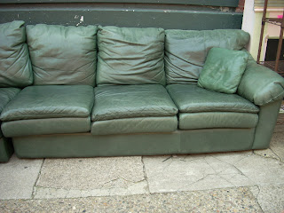 Uhuru Furniture Collectibles 3 Piece Dark Green Leather