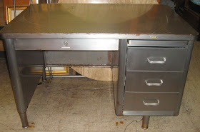 Uhuru Furniture Collectibles Old School Metal Teacher S Desk Sold