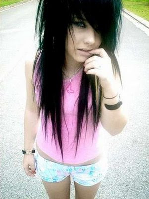 punk hairstyles for girls with long. Sexy Long Emo Hairstyle for