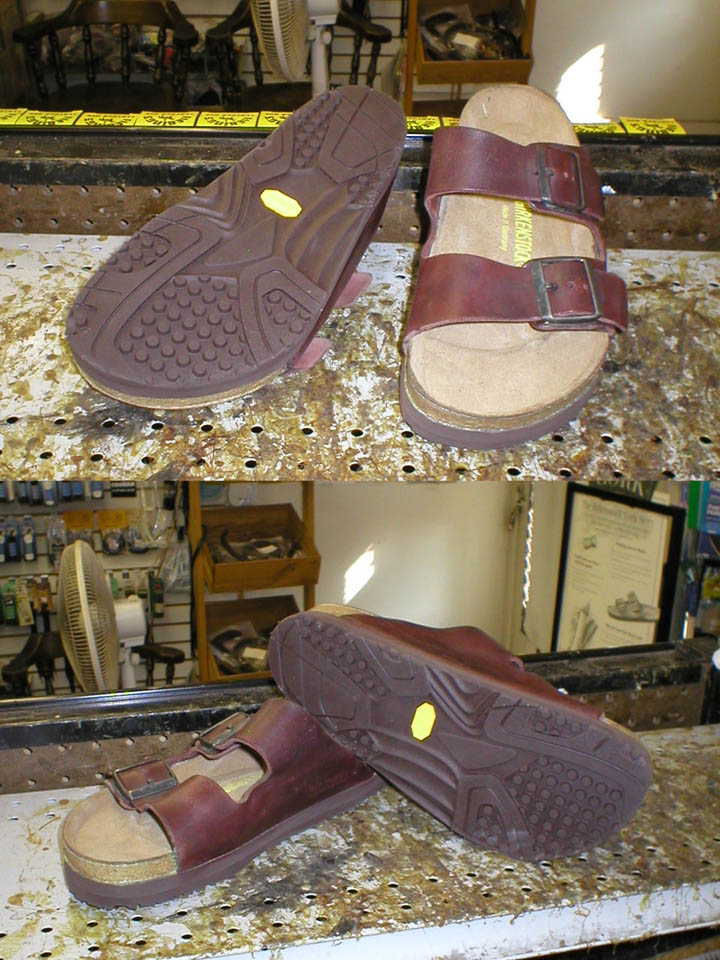 Birkenstock with Vibram soles | Hartland Shoe Repair Company