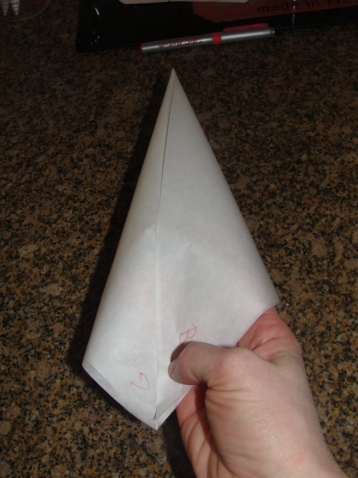 how to make a parchment paper cone
