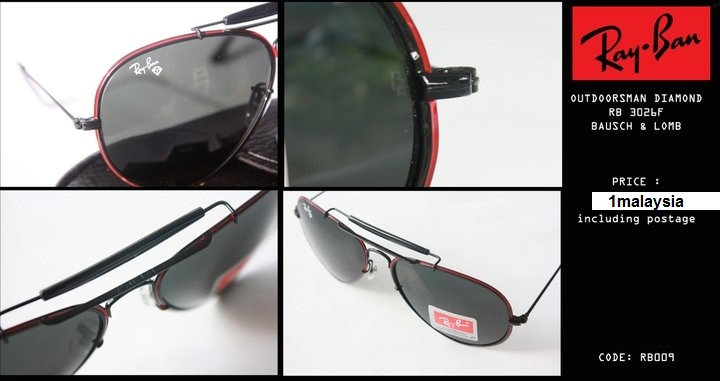 RAY BAN OUTDOORSMAN DIAMOND SIZE 62 RB 3026F BAUSCH & LOMB GLASS LENS