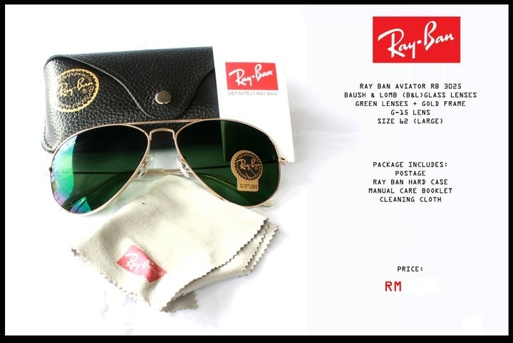 RAY BAN AVIATOR SIZE 62 RB 3025 BAUSCH & LOMB GLASS LENS