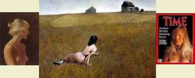 Andrew Wyeth - Christina’s World (1948) flanked by Helga Nude and Cover of Time Magazine (1986)