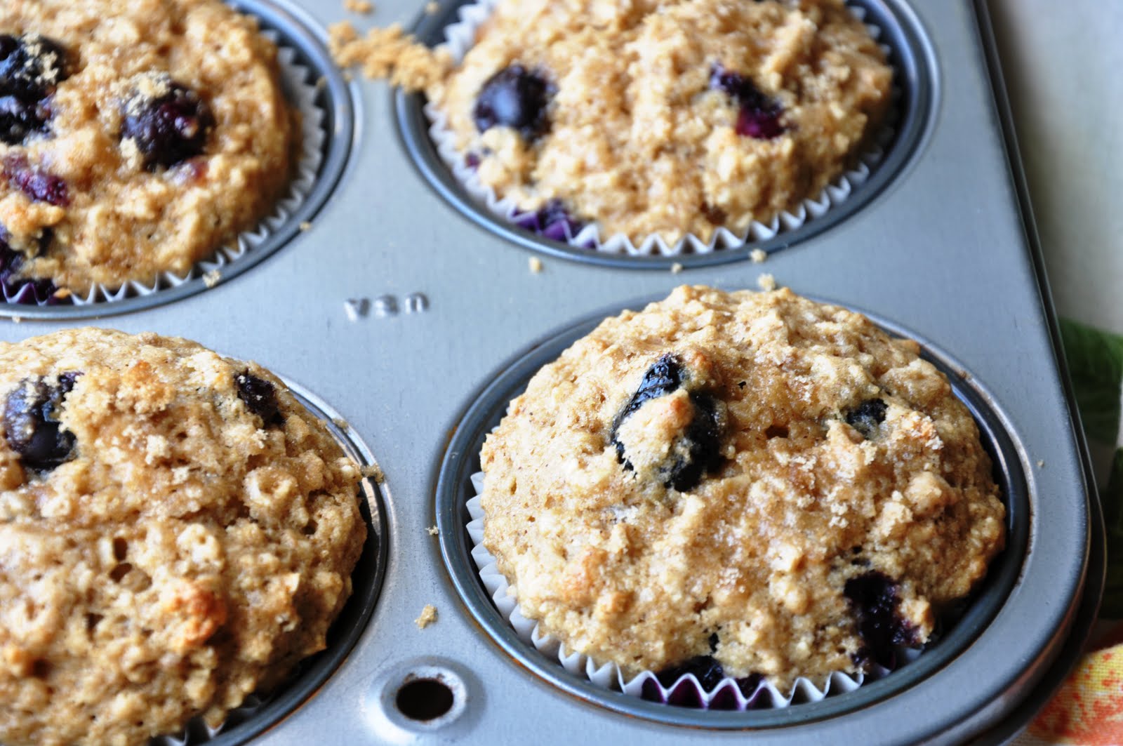 Oatmeal Blueberry Applesauce Muffins (151 Calories & LOW FAT) Honey