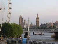 The London Eye, Millenium Bridge and Big Ben and The House of Parlimant, London, UK