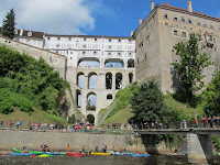 Arcaded bridge linking the Theatre to Krumlov Castle complex