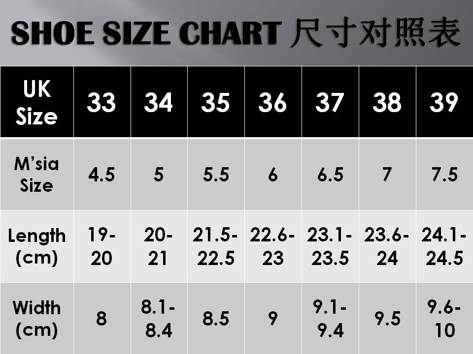 Vincci Shoes Size Chart