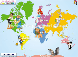 Easy World Map For Kids Give Me 5!!: Easy World Map For Children