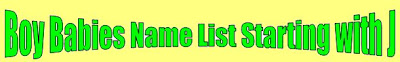 J character male baby name list