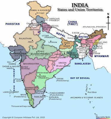 tourist map of india showing list of states, union territories and state capitals