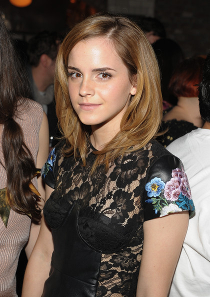 Emma Watson Leather Jacket. Emma Watson, Hilary Rhoda and