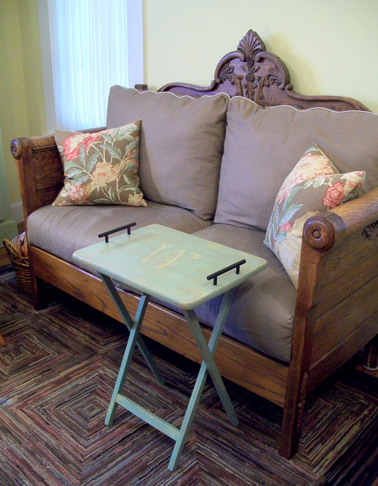 Cottage Hill TV Tray & Loveseat Redo